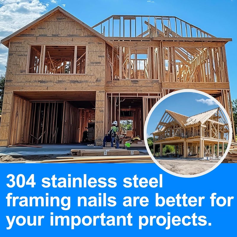 SimCos 34-30 Degree Framing Nails 304 Stainless Steel D Head Paper Tape Strip Nails for 30 to 34 degree Framing Nailer (3"-560 PCS) - Image 4